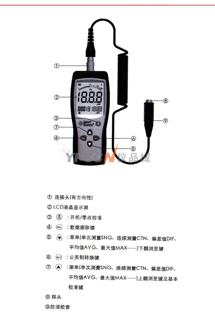 希玛涂层测厚仪铁基型AS931铁基涂层厚度检测仪油漆镀膜厚度测量(图3)